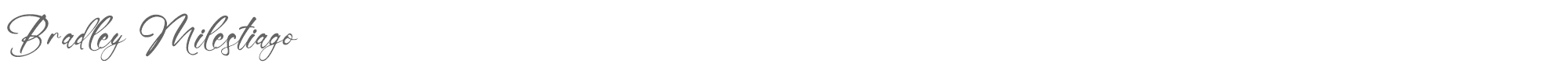 Sample characters Bradley Milestiago Font